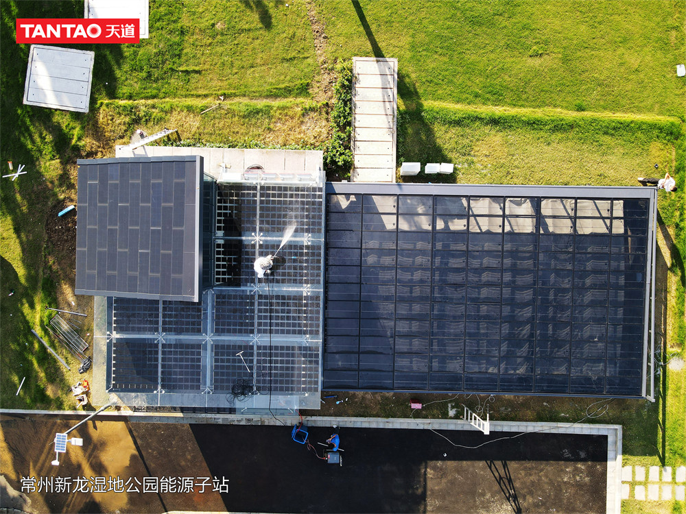 天道美学光伏屋顶项目案例-常州新龙湿地公园能源子站